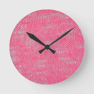 Pink Burn Out Pattern Peace Love Destiny Art Round Clock