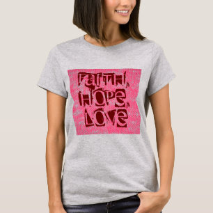 Pink Burn Out Pattern Peace Love Destiny Art T-Shirt