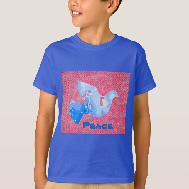 Pink Burn Out Pattern Peace Love Destiny Art T-Shirt (Front)