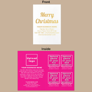 Pink Business Brand on Christmas Foil Card
