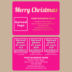 Pink Business Brand on Christmas Rectangle