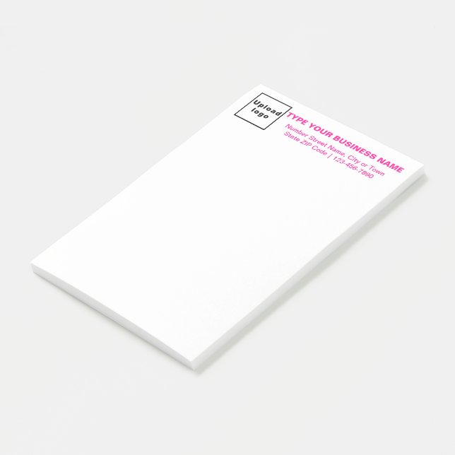 Pink Business Brand Texts on Heading of Long Post-it Notes (Angled)