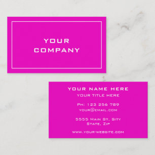 Pink Business Card Your Colors Font Name Text Info
