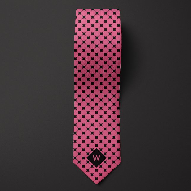 Pink Business Circles Monogram Tie (Creator Uploaded)