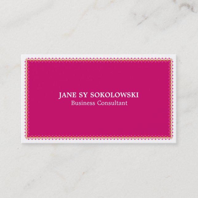 Pink Business Consultant Professional Card (Front)