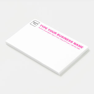 Pink Business Font White Large post it note