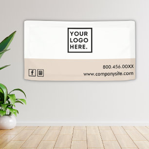 Pink Business Logo Social Media Event Vinyl  Banner