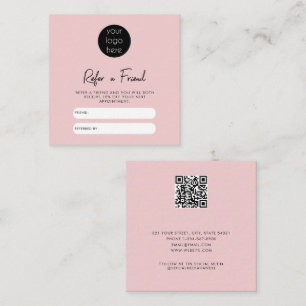 Pink Business Refer A Friend Referral Loyalty Card