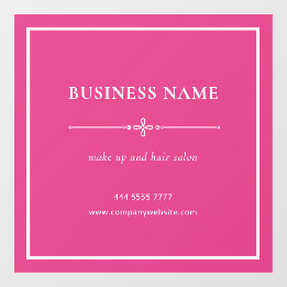 Pink Business Salon Name White Frame