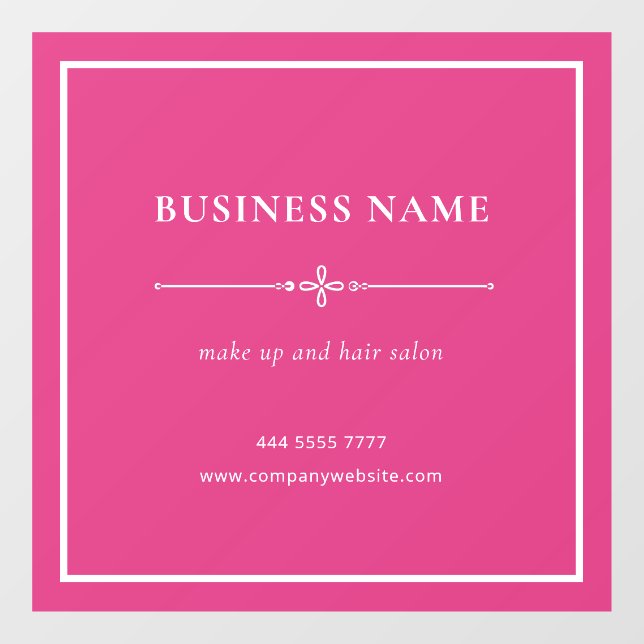 Pink Business Salon Name White Frame (Sheet)