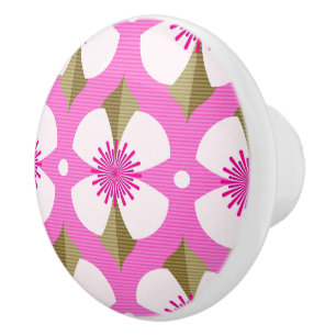 Pink Buttercup Ceramic Knob