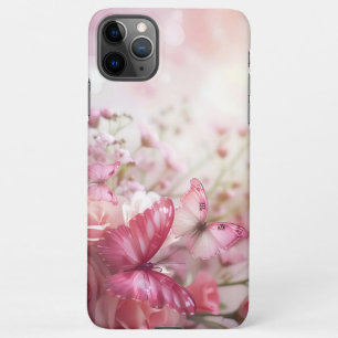 Pink butterflies and roses Phone Case