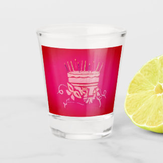 Pink butterflies cake shot glass