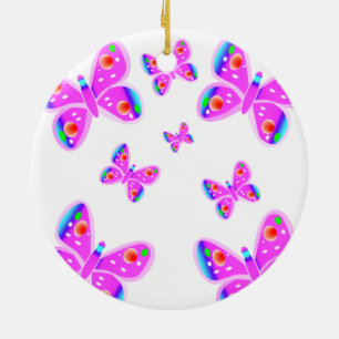 Pink Butterflies Christmas Ornament