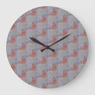 Pink Butterflies Clock