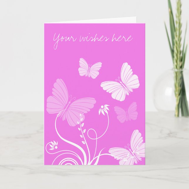 Pink butterflies Greeting Card (Front)