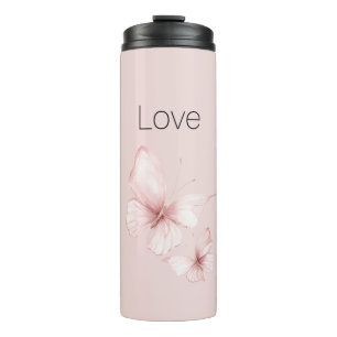 Pink Butterflies Love Thermal Tumbler