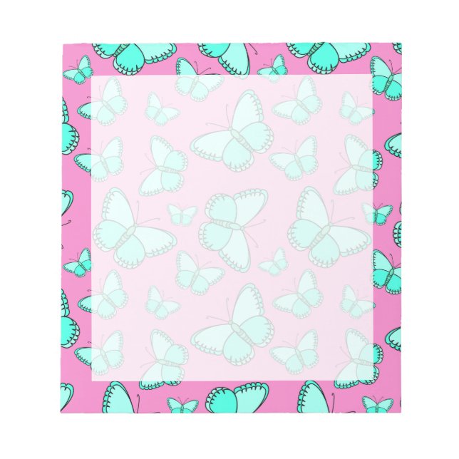 Pink Butterflies Notepad  (Front)