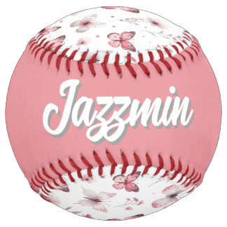 Pink Butterflies (personalise) Softball