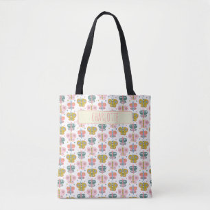 Pink Butterflies Personalised Name Butterfly Chic Tote Bag