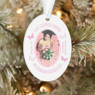 Pink Butterflies Quinceanera Ornament