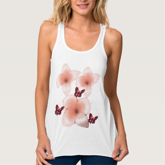 Pink Butterflies Singlet (Front)