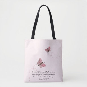 Pink Butterflies Tote Bag