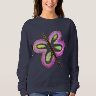 Pink Butterfly Abstract Art to Wear Sweatshirt