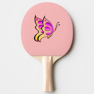 pink  butterfly - add name  ping pong paddle