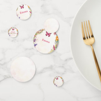Pink Butterfly Baby Shower Floral Garden Confetti