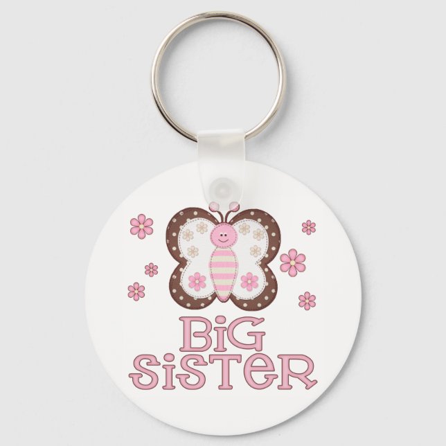 Pink Butterfly Big Sister Key Ring (Front)