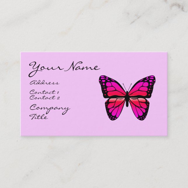 Pink Butterfly Business Card (Front)