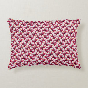 Pink Butterfly Cherry Seamless Pattern Decorative Cushion