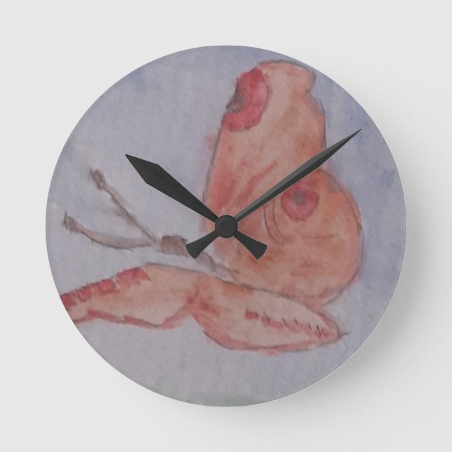 Pink Butterfly Clock (Front)