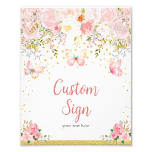Pink butterfly Custom Sign