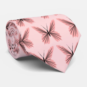 Pink Butterfly Design Tie