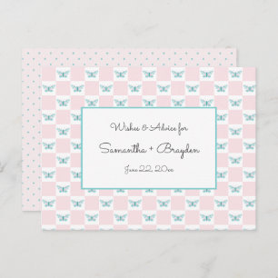 Pink Butterfly + Dots Baby Shower Advice Cards