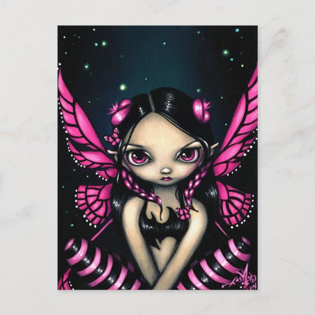 "Pink Butterfly Fairy" Postcard (Front)