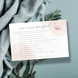 Pink Butterfly Family Feud Survey Baby Shower Game