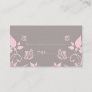 Pink Butterfly Floral Place Card