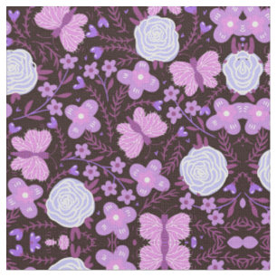 Pink Butterfly Flower Fabric