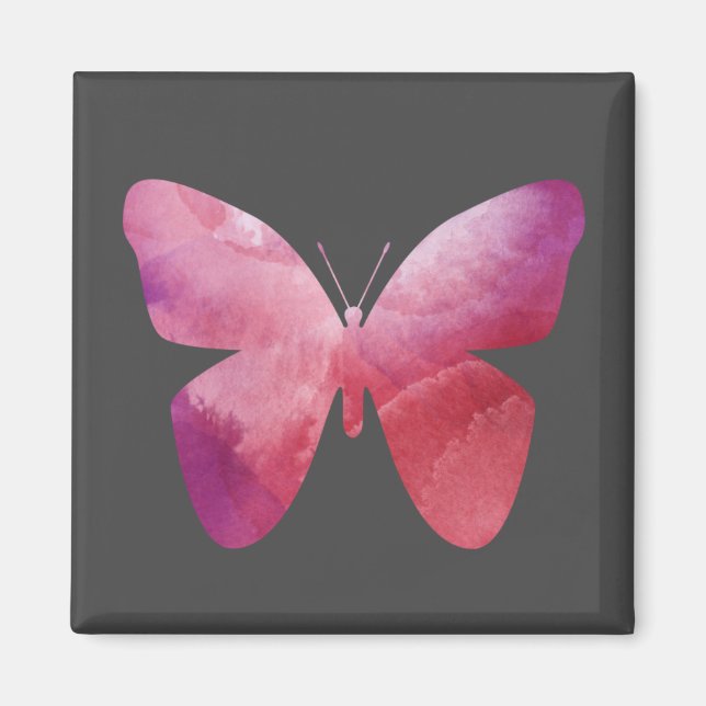 Pink butterfly freedom whimsical magnet (Front)