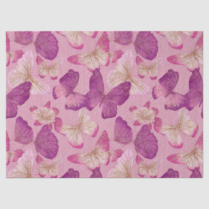 Pink Butterfly Glitter Seamless Pattern Tissue Paper