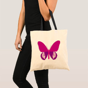 Pink Butterfly Insect Tote Bag