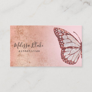 pink butterfly logo business card