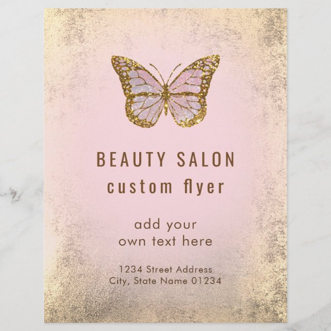 pink butterfly logo flyer (Front)