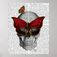 Pink Butterfly Mask Skull