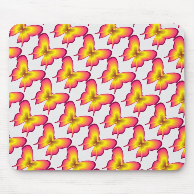 Pink butterfly mouse pad (Front)
