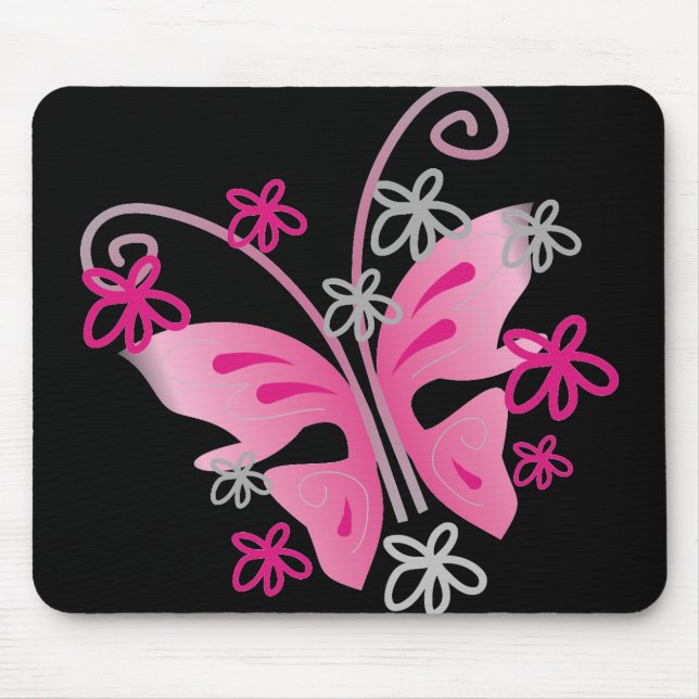 pink butterfly mousepad (Front)
