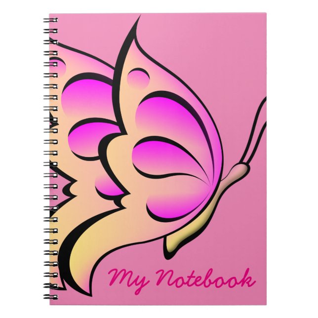 Pink butterfly notebook (Front)